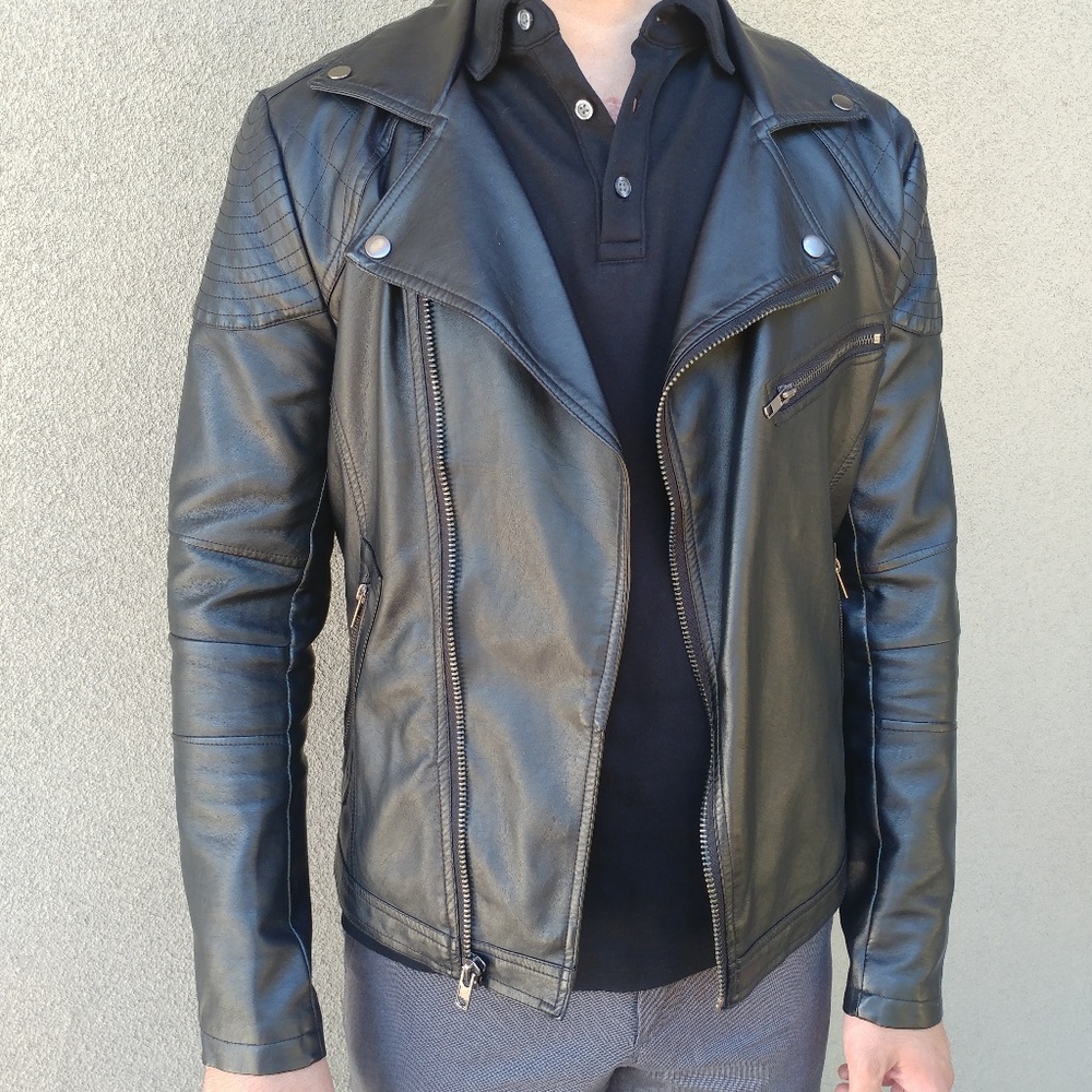 Brooklyn Cloth Co. - Faux Leather Moto Jacket (S)